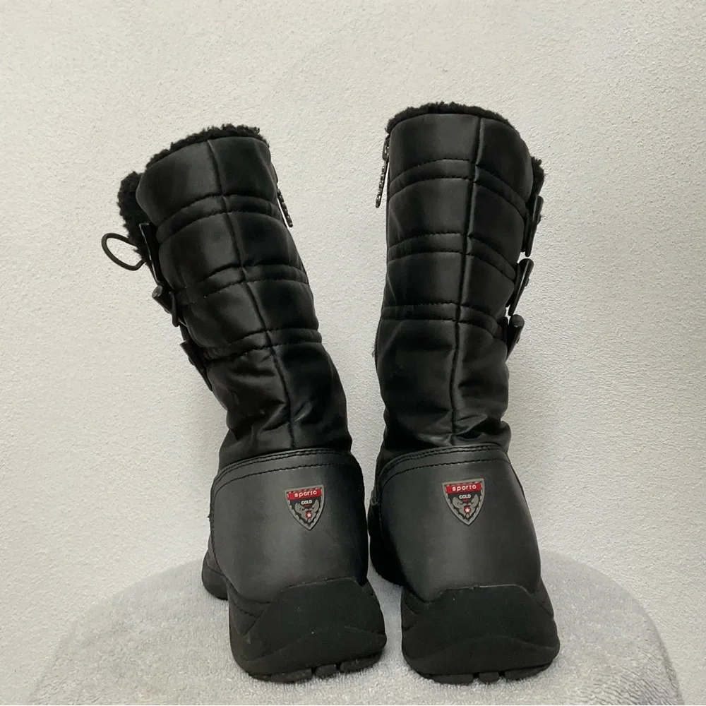 Sporto Cold Marcella Silver Three Toggle Zip Close Snow Winter Boots Size 10